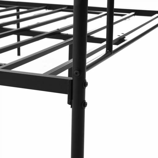 Marco de Cama Doble de Metal para Colchón 150x200 cm con Cabecera y Patas de 31 cm Estructura de Cama Matrimonio con Espacio Bajo de Almacenamiento 158x211x106 cm Negro [6]