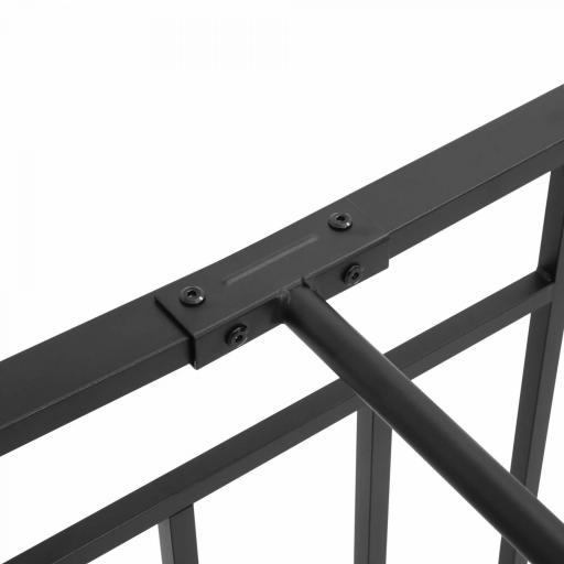 Marco de Cama Individual de Metal 31 cm para Colchón 90x190 cm con Cabecera Forma de Mariposa 95x196x100 cm Negro [6]