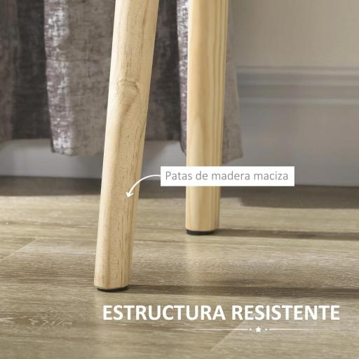 Juego de 2 Mesitas de Noche con Cajón y Patas de Madera para Dormitorio Salón Cama Oficina 40,5x30,5x60 cm Blanco [7]
