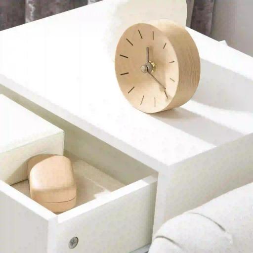 Juego de 2 Mesitas de Noche con Cajón y Patas de Madera para Dormitorio Salón Cama Oficina 40,5x30,5x60 cm Blanco [4]