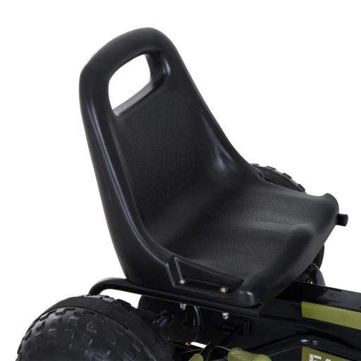Go Kart Coche de Pedales Racing Deportivo con Asiento Ajustable Embrague y Freno para Niños 3-6 Años Carga 35kg 99x65x56cm Marco Acero Negro y Verde [7]