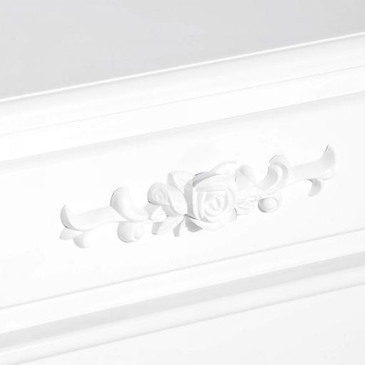 Mesita de Noche con 1 Cajón Mesa Auxiliar de Madera para Dormitorio Salón Estilo Moderno 40x35x60 cm Blanco [4]