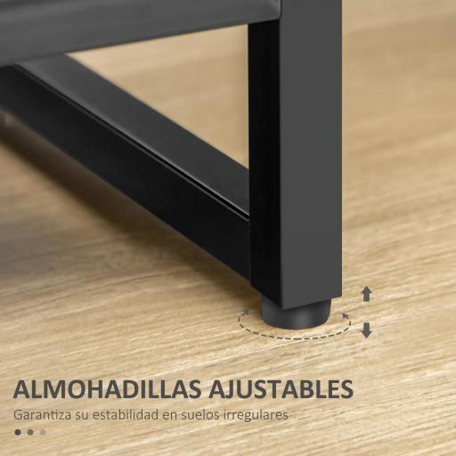 Mesita de Noche con 1 Cajón de Tela Plegable Mesa Auxiliar para Oficina Estudio 45x40x50,5 cm Marrón Rústico [5]