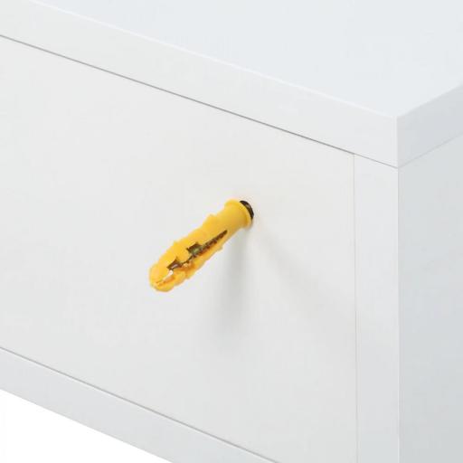 Juego de 2 Mesitas de Noche Flotantes con Cajón, Mesillas de Noche Dormitorio, Montado en la Pared, Estilo Moderno, para Sala de Estar, 40x30x15 cm, Blanco [6]