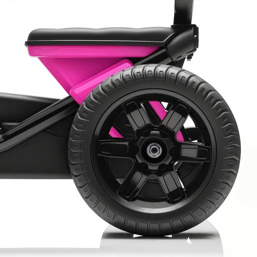 Kart Pedales con Ruedas Antideslizantes de EVA Marco Metálico Carga 30 kg para Niños y Niñas de 2-5 Años Rosa [6]