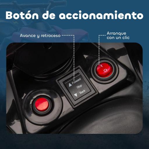 Quad Eléctrico para Niños 6 V Quad para Niños de 37 a 72 Meses Velocidad hasta 3 km/h Faros y Música 70x42x45 cm Rosa [8]