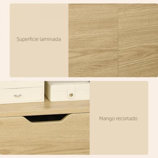 Mesita de Noche Mesilla de Noche Moderna con Cajón y Estantes de Almacenamiento para Salón Dormitorio 45x35x73cm Natural [4]