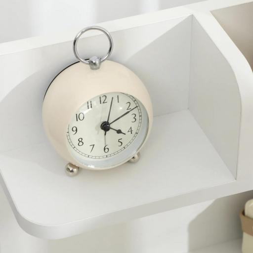 Mesilla de Noche con 2 Cajones y 3 Compartimientos de Almacenajes para Salón Dormitorio Carga 30 kg 40x30x60 cm Blanco [6]