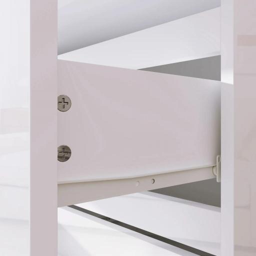 Cómoda con 5 Cajones Diseño Anti-vuelco Cajonera para Salón Pasillo 55x33x100 cm Blanco Brillante [2]
