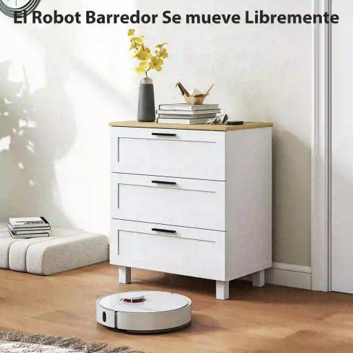 Cómoda Estrecha con 3 Cajones Cómoda Dormitorio con Patas de Madera para Salón Oficina 60x38x71 cm Blanco [7]