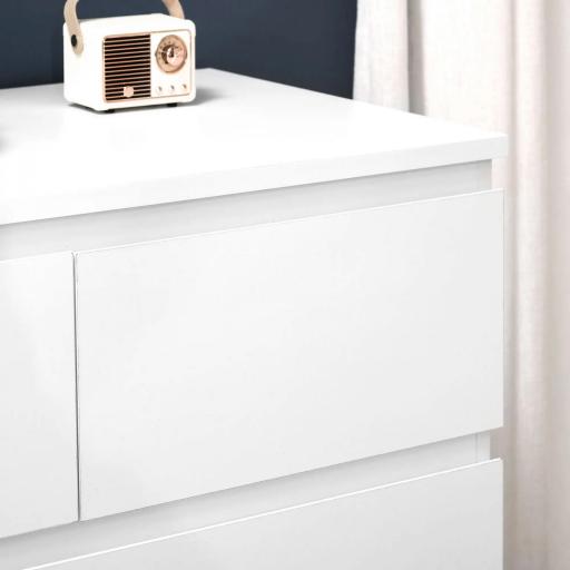 Cómoda con 6 Cajones Cajonera de Madera de Estilo Moderno para Dormitorio Entrada Salón 80x39x115 cm Blanco [5]