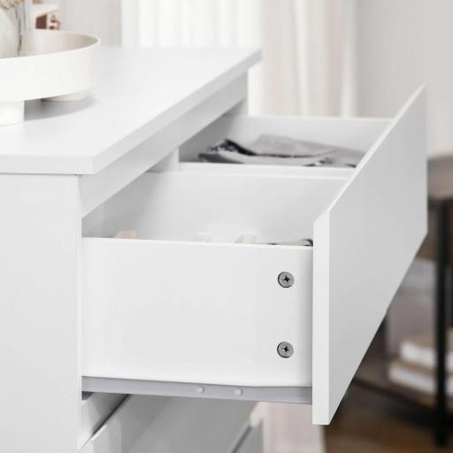 Cómoda con 6 Cajones Cajonera de Madera de Estilo Moderno para Dormitorio Entrada Salón 80x39x115 cm Blanco [6]