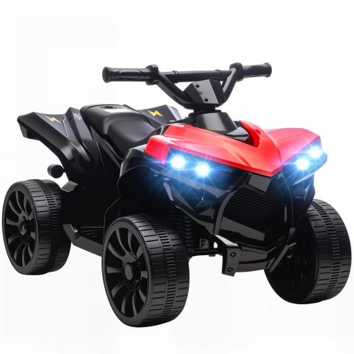 Quad Eléctrico para Niños 6 V Quad para Niños de 37 a 72 Meses Velocidad hasta 3 km/h Faros y Música 70x42x45 cm Rojo [4]
