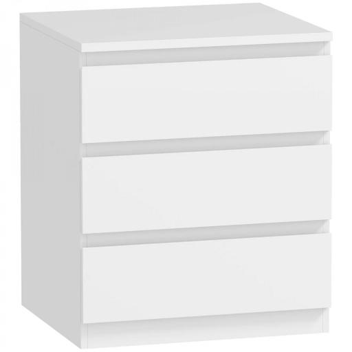 Cómoda 3 Cajones con Cierre Suave Cajonera para Salón Oficina Estilo Moderno 45x40x52,8 cm Blanco [8]