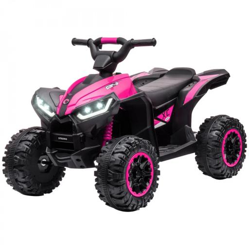 Quad Eléctrico para Niños de 3-5 Años Vehículo Eléctrico a Batería 12V con 2 Motores 83x53x55,5 cm Rosa [7]