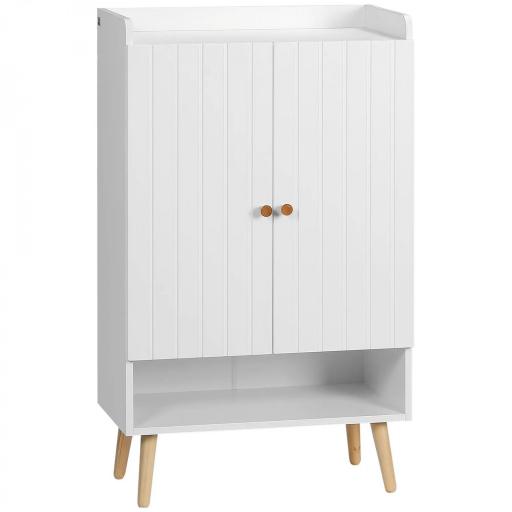 Mueble Zapatero con 2 Puertas Armario de Zapatos para 15 Pares de Zapatos para Pasillo Entrada 60x33x100cm Blanco [8]