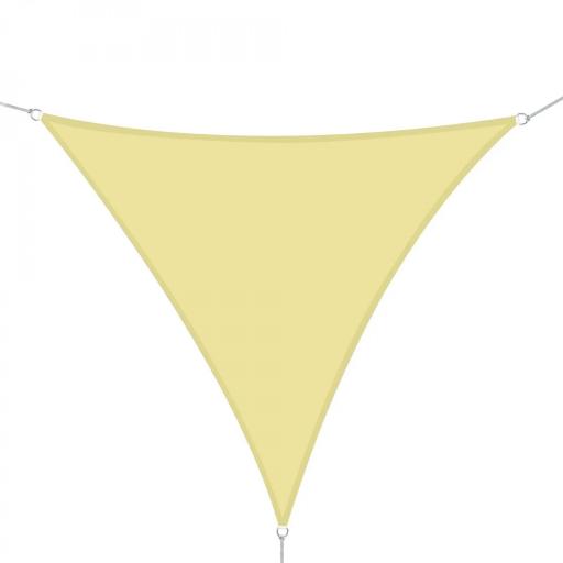 Toldo Vela Triangular 6x6x6 m Vela de Sombra para Jardín Patio Terraza Poliéster Anti UV Color Arena [8]
