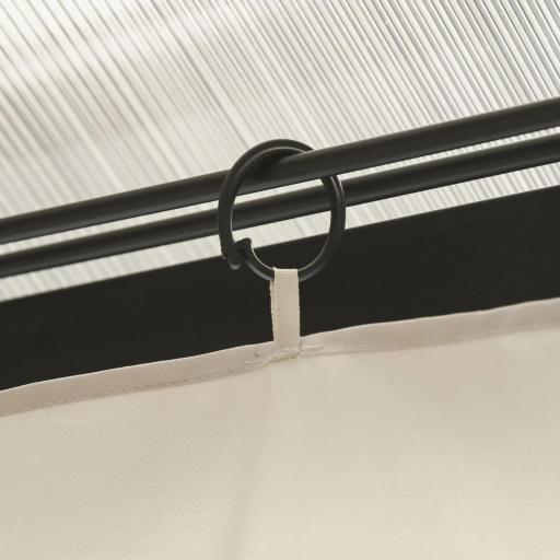  4 Paredes Laterales para Cenador 3,5x2 m con 48 Ganchos y Anillos en C para Pérgola Gazebo Beige [3]