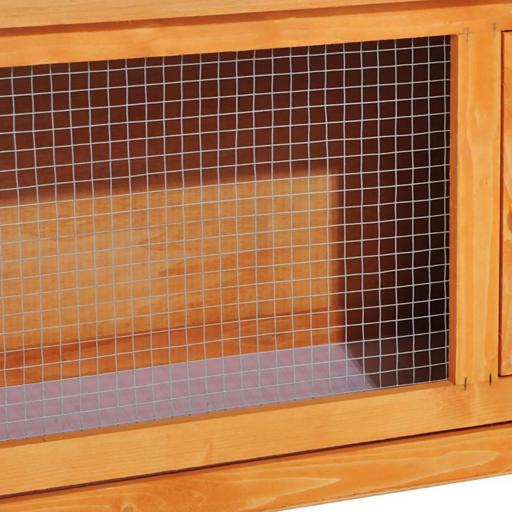 Casa para Conejos Exterior Conejera Grande de Patas Elevadas con Bandeja Extraíble Fácil de Limpiar Estable Buena Ventilación 90x45x65cm Color Madera [6]