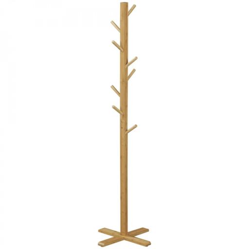 Perchero de Pie de Bambú, Perchero para Ropa con 8 Ganchos, Forma de Árbol, 49,5x49,5x178 cm, Natural [9]