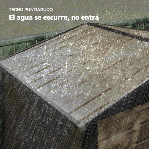 Caseta de Jardín 190x131x188 cm Cobertizo Metálico para Herramientas con 2 Ventilaciones y Puerta para Terraza Roble [4]