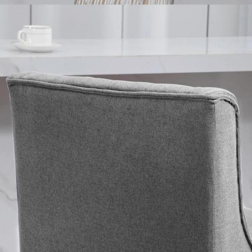 Juego de 2 Taburetes de Bar con Respaldo Taburetes Altos de Cocina Giratorios 180° Patas de Madera 46x57x101 cm Gris [2]