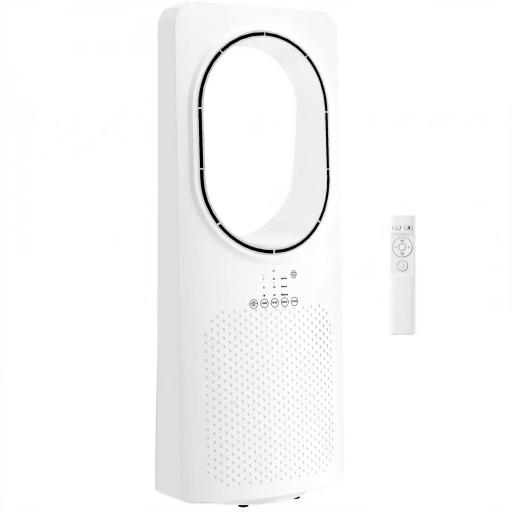Ventilador de Torre sin Aspas con Mando a Distancia Oscilación 45° 3 Velocidades 3 Modos Temporizador 15H Blanco [9]