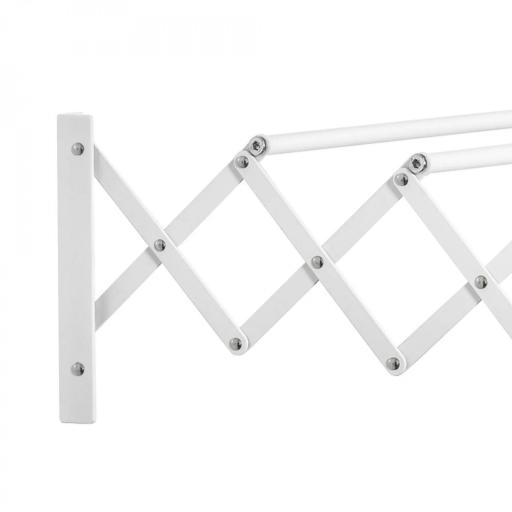 Tendedero de Pared Extensible de 63,5 cm Tendedero de Ropa de Metal con 5 Barras para Interior y Exterior Baño Balcón Carga 10 kg 63,5x60x20 cm Blanco [6]