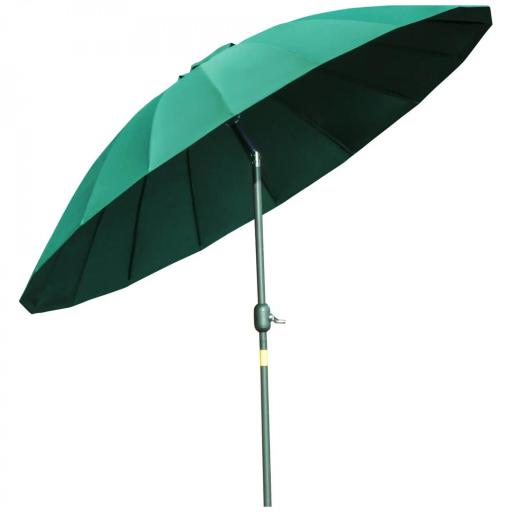 Sombrilla de Jardín Ø250x240 cm con Manivela Parasol con Ángulo Inclinable con 18 Varillas para Exterior Verde [8]