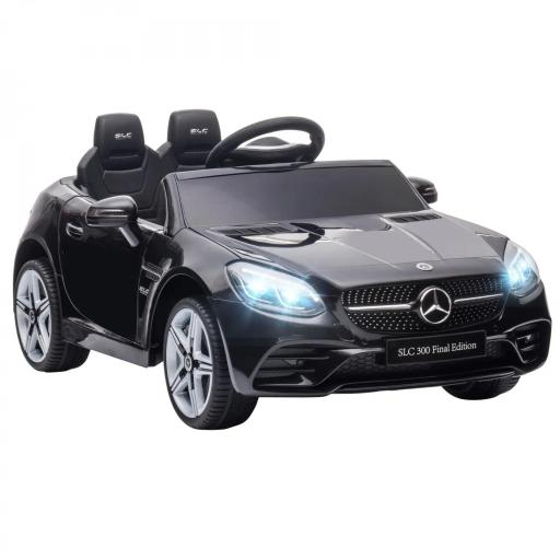 Coche Eléctrico para Niños de +3 Años Mercedes SLC 300 con Batería 12V Mando a Distancia Faros LED Bocina Música Negro [9]