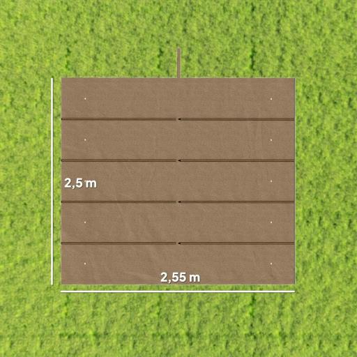 Cubierta para Techo Retráctil de 2,5x2,55m para Pérgola 3x3 Tela de Repuesto con 10 Orificios de Drenaje Pardo [3]