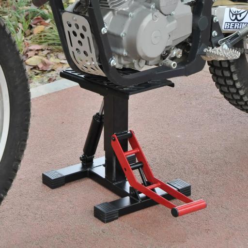 Caballete Elevador Universal Altura Ajustable 245-355 mm para Moto tipo Soporte de Motocross para Aparcar o Reparar Amortiguamiento Acero
