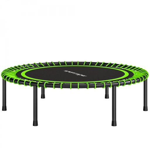 Cama Elástica Fitness Ø114 cm con Marco de Acero Reforzado para Entrenamiento Piernas Cuerpo Verde y Negro [9]
