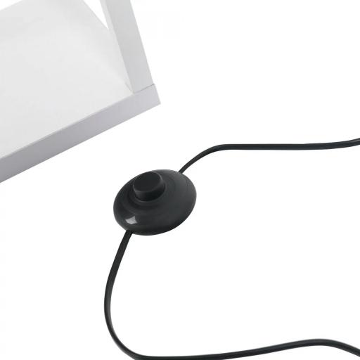 Lámpara de Pie con Estantes de Almacenaje, Lámpara de Madera Moderna, Bombilla E27, para Salón, Dormitorio, Oficina, Blanco [7]