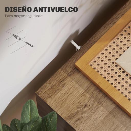 Mesa de Consola Mesa de Sofá con 3 Cajones con Patas de Acero Tipo Horquilla Estilo Bohemio Natural [3]