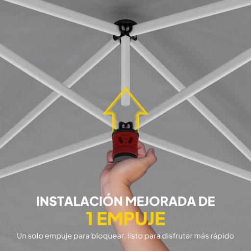 Carpa Plegable 6x3 m con Tiras Reflectantes UPF 50+ Fácil Montaje Sistema Central de Bloqueo Impermeable Beige [4]