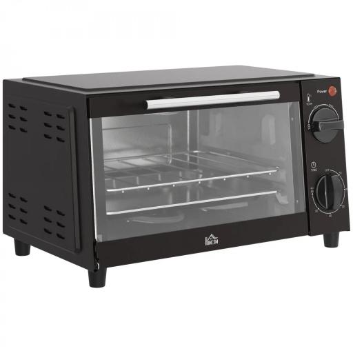 Mini Horno Eléctrico 9L Horno Eléctrico Sobremesa 750W con Temperatura Ajustable Temporizador 35x24,6x20 cm Negro [8]