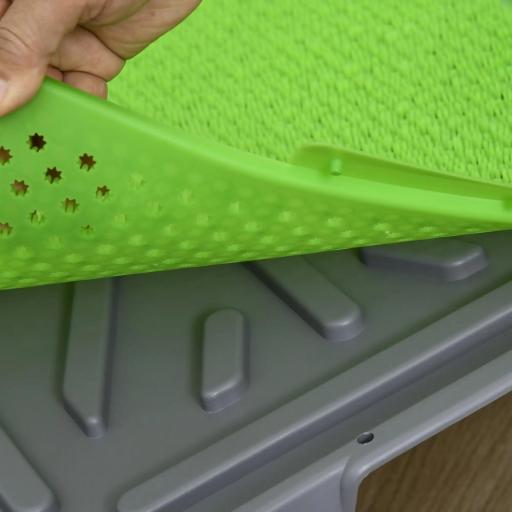 Inodoro para Perros con 2 Céspedes Artificiales Rejilla y Bandeja para Entrenamiento de Cachorros 67x41x3,5 cm Verde [7]