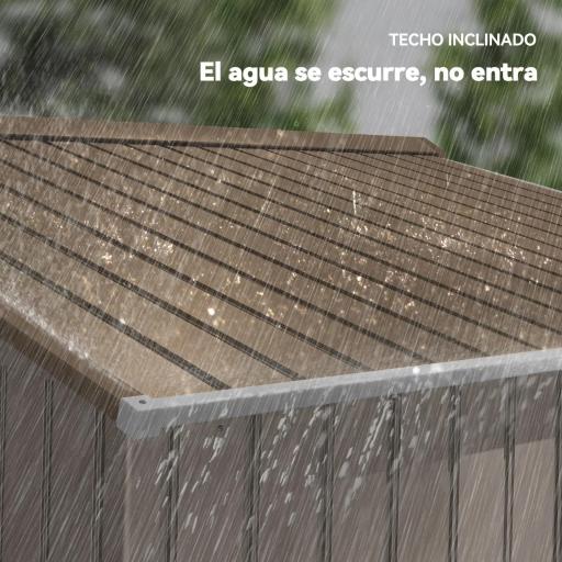 Cobertizo de Jardín 4,9 m² 277x195x192 cm con 2 Puertas Corredizas Base Refuerzo (Suelo NO Incluido) Amarillo [5]