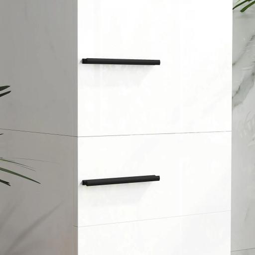 Armario Alto de Baño con Cajón 2 Puertas y Estantes Ajustable Mueble Auxiliar de Baño Anti-vuelco 34x32x170 cm Blanco  [6]