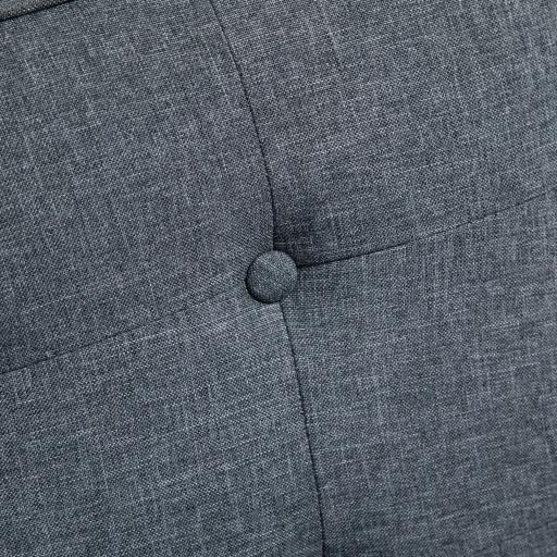 Sofá de 2 Plazas con Respaldo Cojines Acolchados Patas de Madera Antideslizantes Botones con Mechones 113x67x78 cm Gris [6]