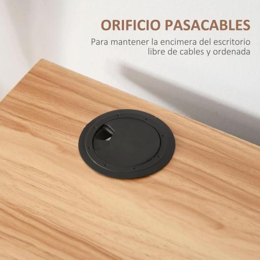 Mesa de Ordenador PC Escritorio con Estantes para Oficina Hogar Tipo Esquinera Forma L 136x130x72cm Madera [4]