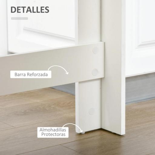 Mesa de Bar Mesa Alta Tipo Bistró de Cocina con Estantería de 4 Niveles Estilo Moderno 115x50x102,7 cm Blanco y Gris [9]