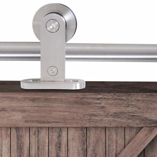 Kit de Herrajes de Acero Inoxidable para Instalación de Puerta Corredera de Madera Ø2,5x200 cm Plata [3]