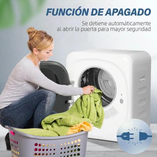 Secadora de Evacuación 2,5 kg 800W con Pantalla Táctil Control de Tiempo y Temperatura Función Antiarrugas Blanco [4]