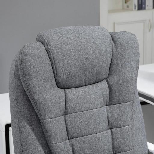 Silla de Oficina con 6 Puntos de Masaje Función de Calentamiento Reposapiés y Control Remoto 65x70x111-119 cm Gris [7]