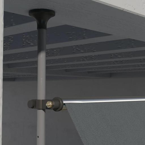 Toldo Manual Retráctil con Manivela 350x120x210-300 cm con Altura Ajustable Impermeable y Anti-UV Gris Oscuro [6]