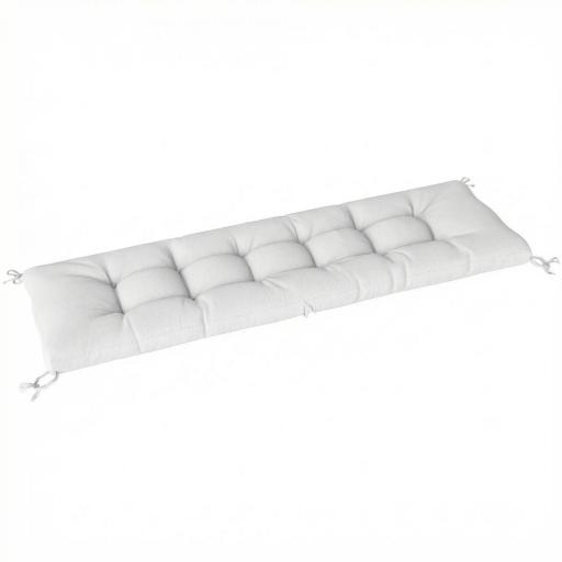 Cojín para Banco Exterior con Correas de Sujeción Protección UV50+ Rebote Lento Interior Exterior 198x65x13 cm Crema [9]