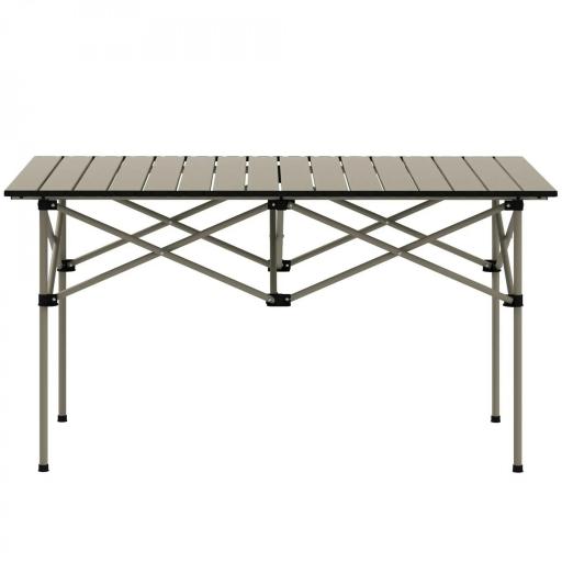 Mesa de Camping Plegable con Encimera Enrollable y Bolsa Mesa de Pícnic Portátil para Acampar 95x55x50cm Caqui [8]