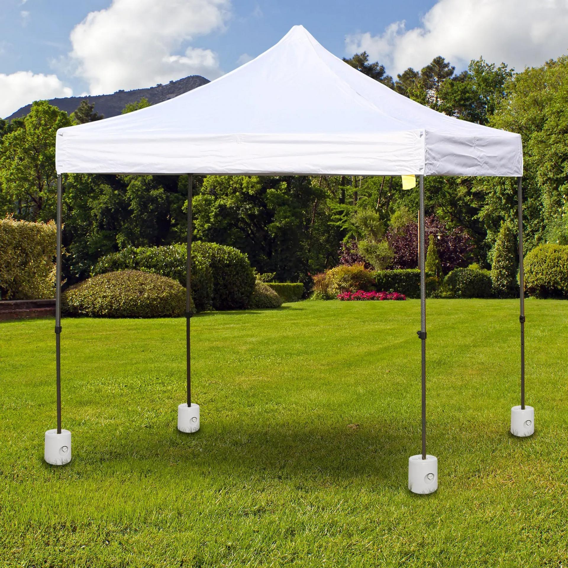 Pack de 4 Pesos para Carpas Plegables Soportes Rellenables con 9 kg de Agua Ø22/24x25 cm Blanco